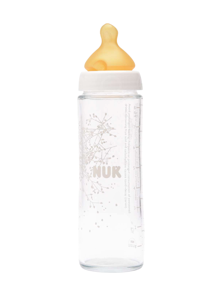 Бутылочка NUK с латексной соской NЕW CLASSIK стекло 240 мл арт.10745079