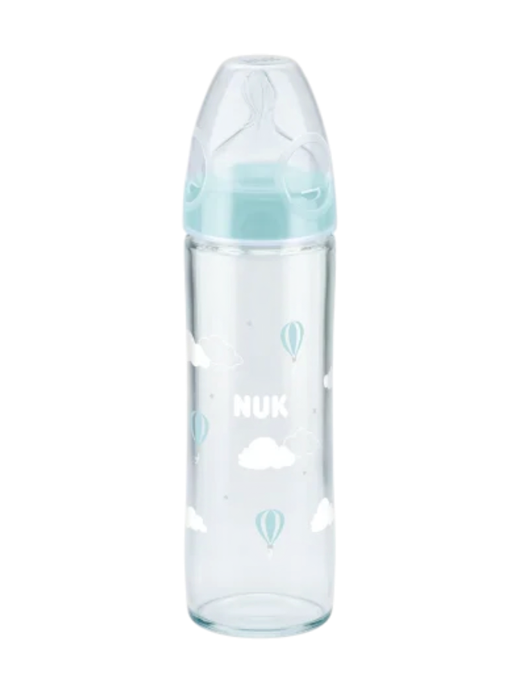 Бутылочка NUK с силиконовой соской NЕW CLASSIK стекло 240 мл арт.10745080
