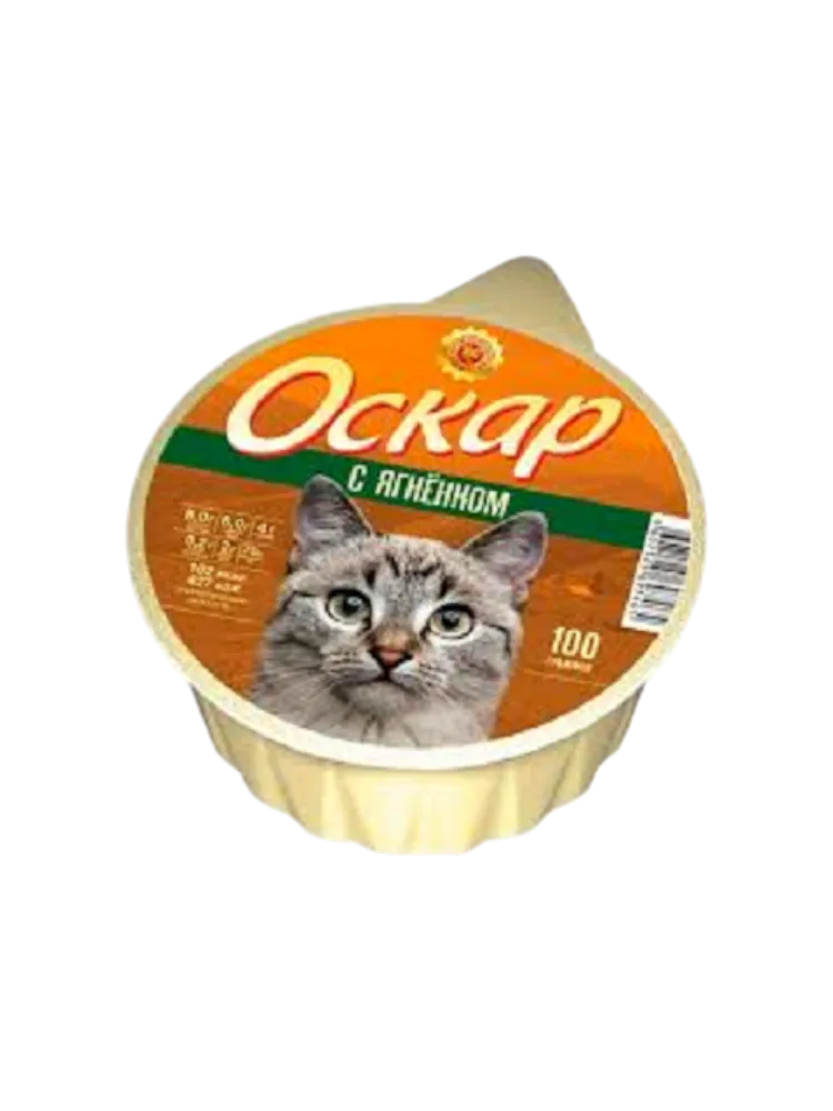 Оскар - Влажный корм для кошек, с ягненком, ламистер 100 г