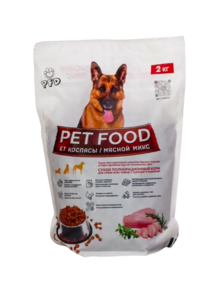Корм Корма Востока Pet Food Мясной микс с курицей и индейкой для всех пород 2 кг