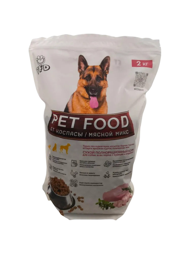 Корм Корма Востока Pet Food Мясной микс с курицей и индейкой для всех пород 2 кг - фото 2