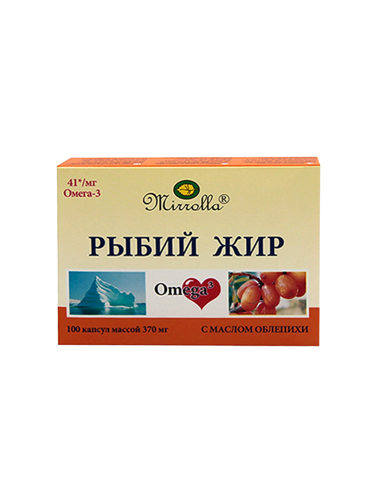 Рыбий жир пищ масл облепихи 0,37г №100