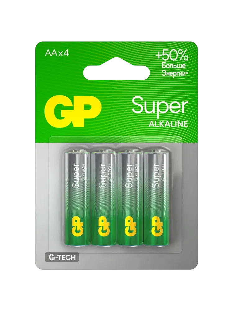 БАТАРЕЙКИ GPSUPER ALKALINE 4ШТ 15А АA