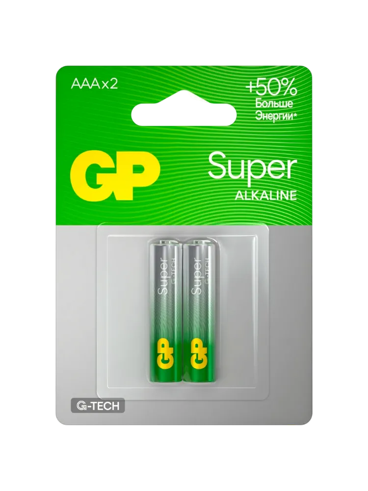 БАТАРЕЙКИ GP SUPER 2ШТ МИЗИНЧИК ААА