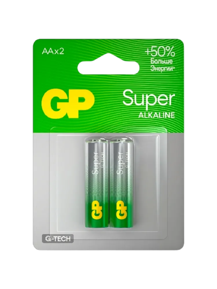 БАТАРЕЙКИ GP SUPER 2ШТ ПАЛЬЧИК АА