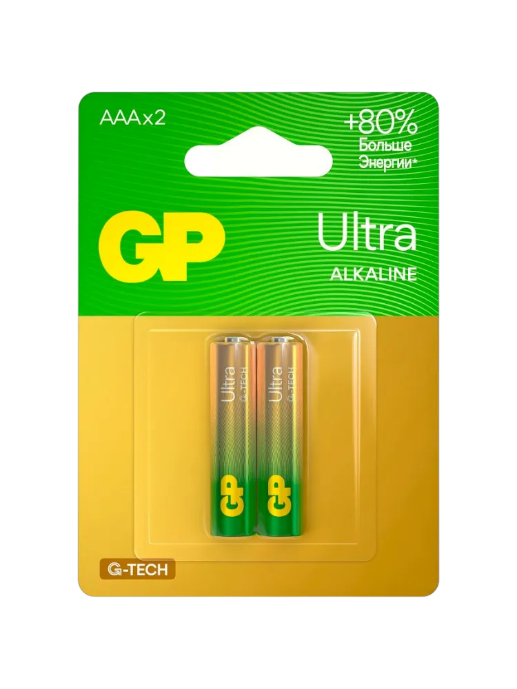 БАТАРЕЙКИ GPULTRA ALKALINE 2ШТ 24А AАA