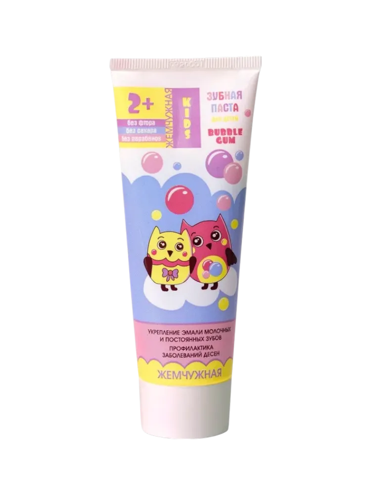 Зубн.паста Жемчужная Kids со вкусом Bubble gum с 2-х лет 60мл