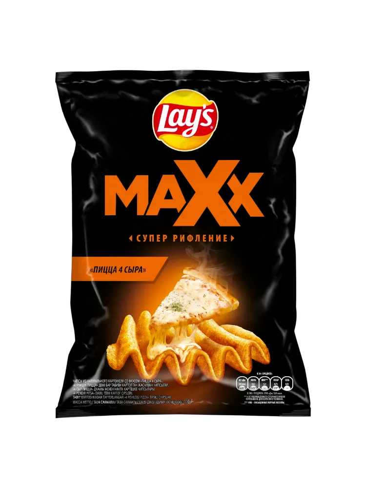 ЧИПСЫ LAYS МАХХ 100Г ПИЦЦА 4 СЫРА - фото 1