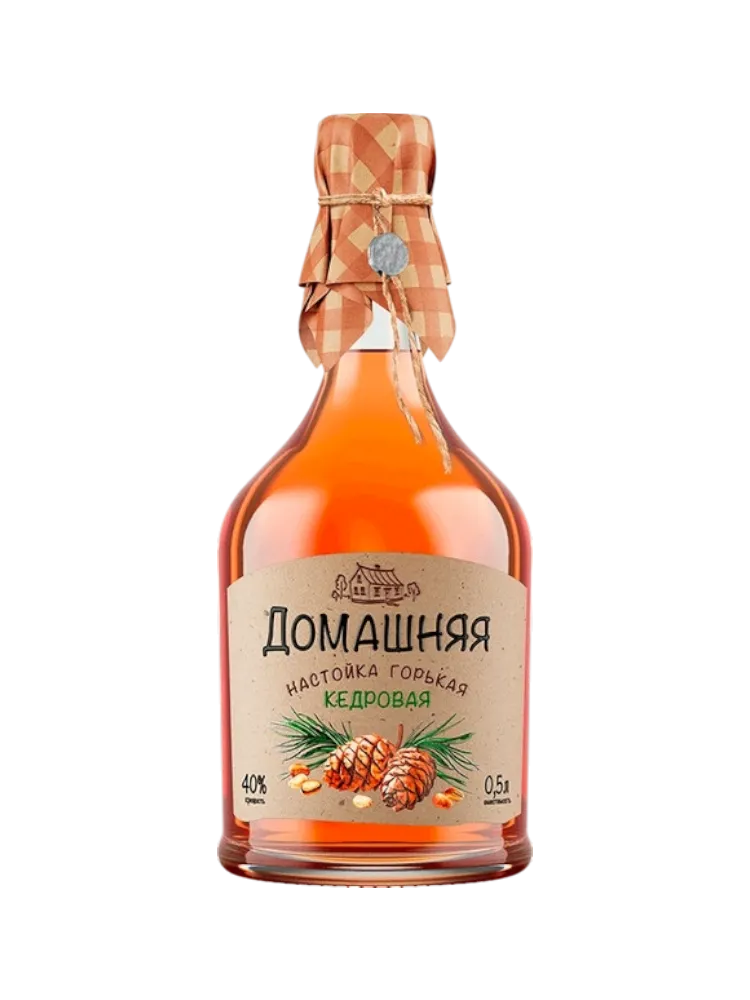 НАСТОЙКА ГОРЬКАЯ ДОМАШНЯЯ КЕДРОВАЯ 40% 0,5Л - фото 1