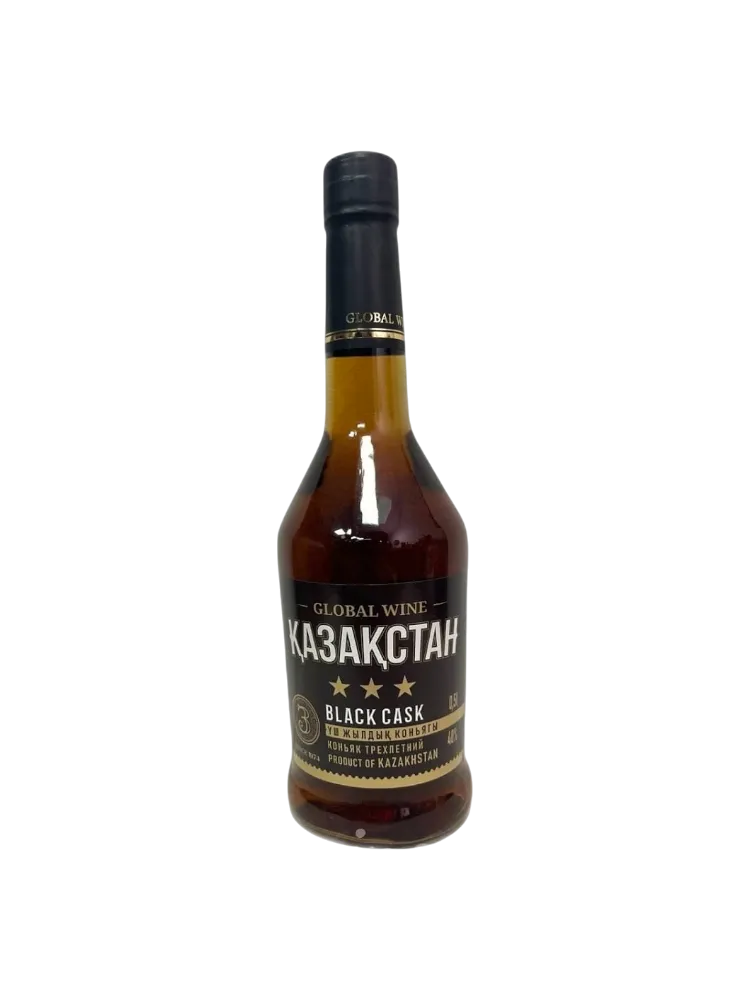 КОНЬЯК GLOBAL WINE ҚАЗАКСТАН BLACK CASK 3*0,5Л - фото 1