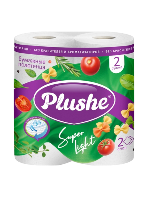 ПОЛОТЕНЦА БУМАЖНЫЕ PLUSHE SUPER LIGHT 2СЛ 2РУЛОНА