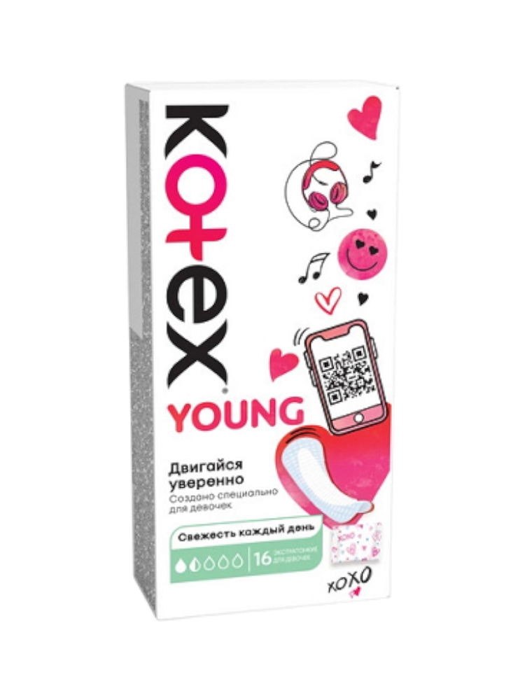 ЕЖЕДНЕВНЫЕ ПРОКЛАДКИ KOTEX YOUNG Д/ДЕВОЧЕК 16ШТ