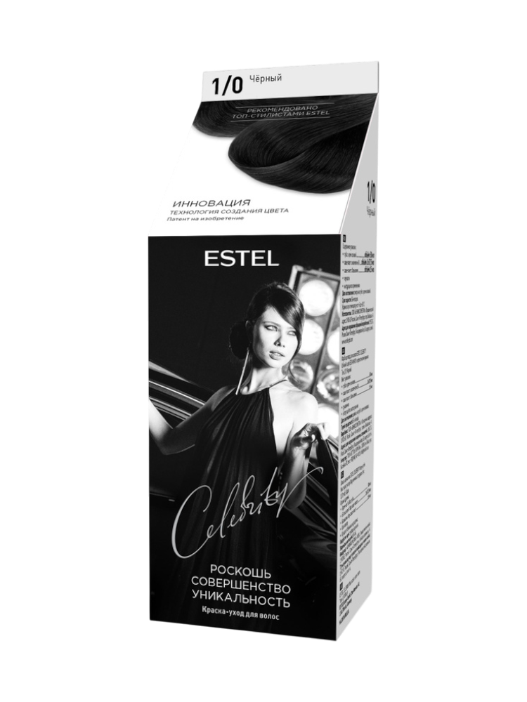 КРАСКА-УХОД ДЛЯ ВОЛОС ESTEL CELEBRITY ТОН 1/0 ЧЕРНЫЙ