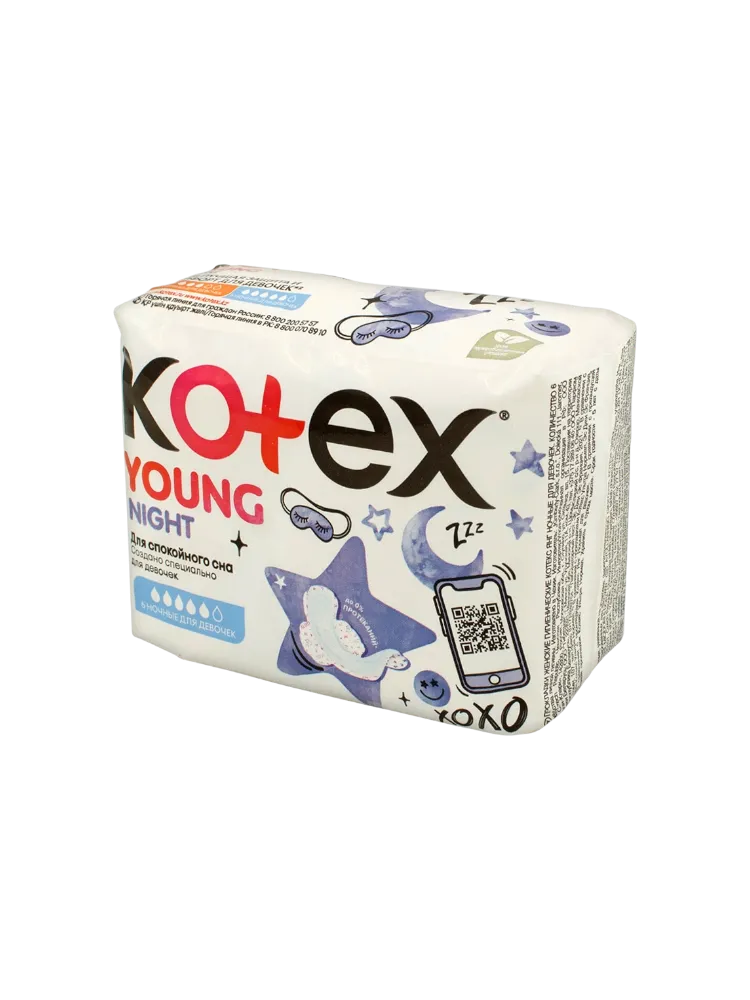 ПРОКЛАДКИ Д/ДЕВОЧЕК KOTEX YOUNG NIGHT 6ШТ