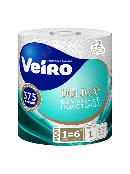 ПОЛОТЕНЦА БУМАЖНЫЕ VEIRO 2-Х СЛ 1РУЛ 375ШТ