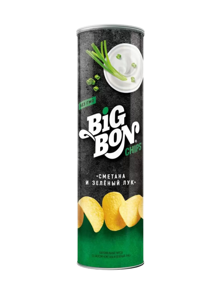 ЧИПСЫ BIGBON 130Г СМЕТАНА/ЛУК - фото 1