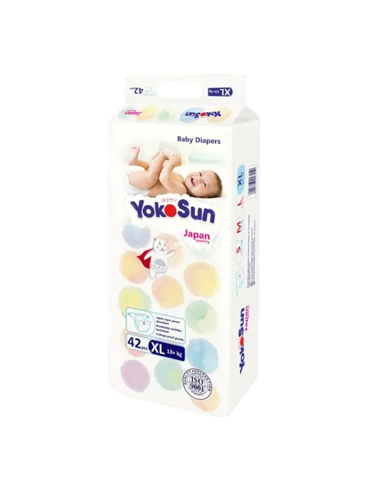 Подгузники YokoSun на липучках ХL (13+ кг) 42 шт