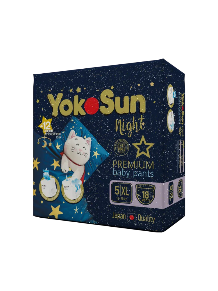 Подгузники-Трусики YokoSun  Premium XL (12-20 кг) 18 шт