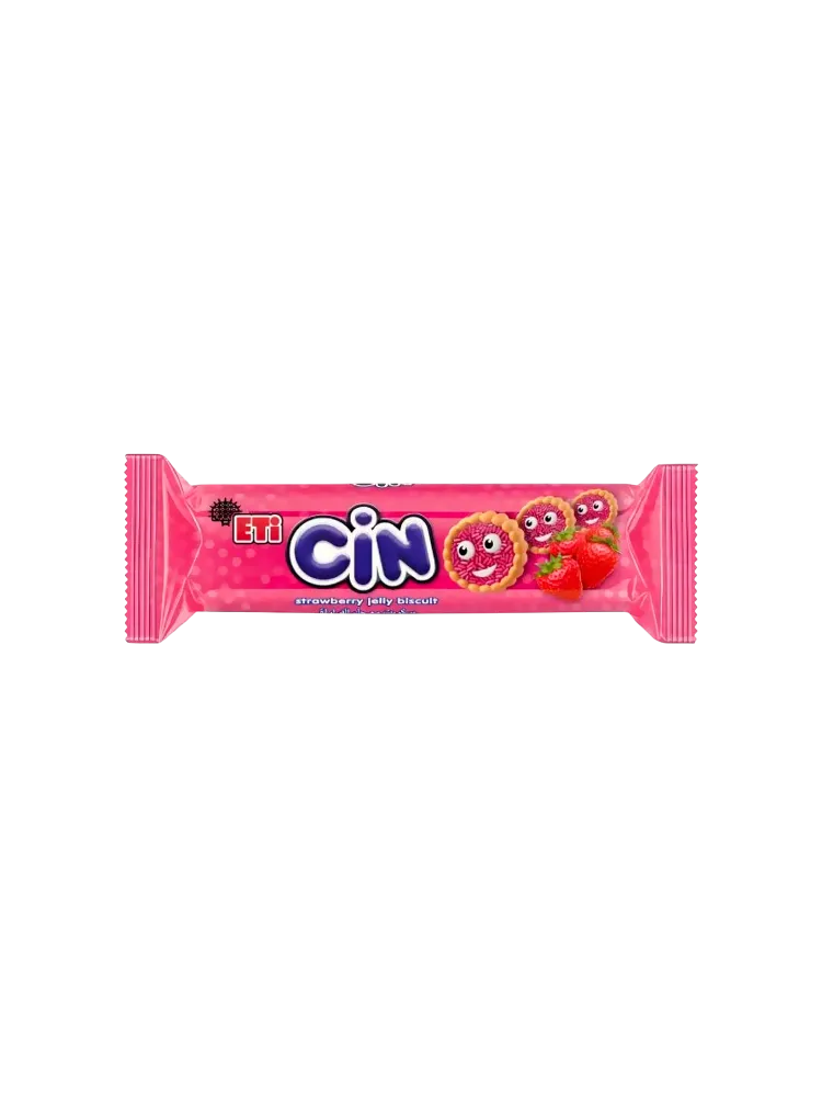 ПЕЧЕНЬЕ CİN С КЛУБНИЧНЫМ ЖЕЛЕ И ГРАНУЛАМИ СО ВКУСОМ КЛУБНИКИ 96ГР