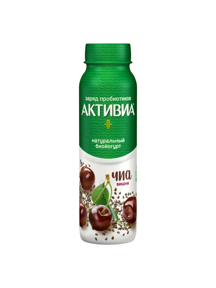 ЙОГУРТ АКТИВИА 260Г ВИШНЯ-ЧИА ОБЕЗЖИРЕННЫЙ