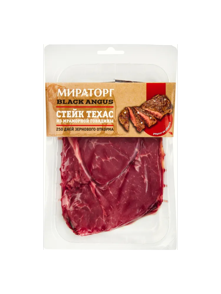 СТЕЙК МИРАТОРГ 300Г ТЕХАС ИЗ МРАМОРНОЙ ГОВЯДИНЫ