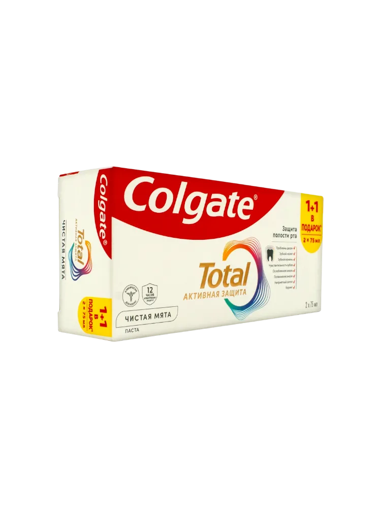 ЗУБ/П COLGATE L2 ТОТАЛ 12 ЧИСТАЯ МЯТА 75МЛ ПРОМОПАК 1+1 - фото 1