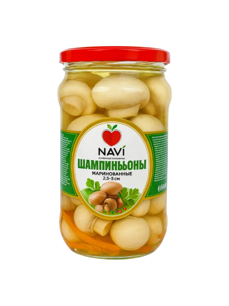 ШАМПИНЬОНЫ NAVI ЦЕЛЫЕ 475МЛ СТ/Б