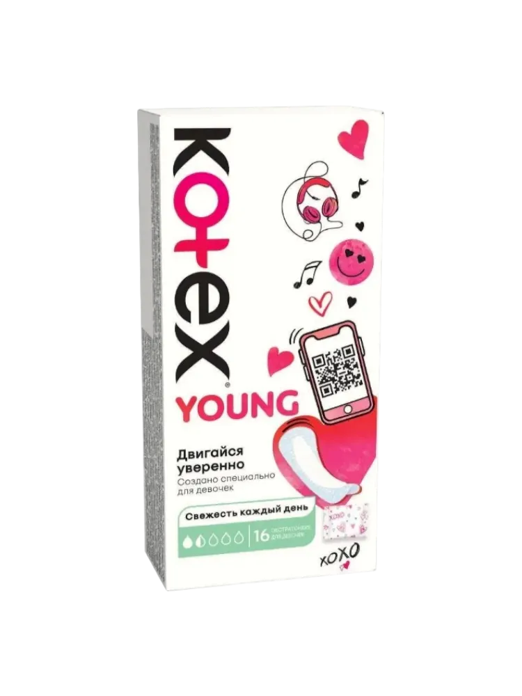 Прокладки Kotex ежедн. для девочек Янг (young)  №16.