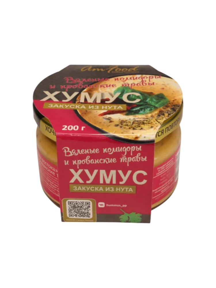 ЗАКУСКА ХУМУС ТАЙНЫ ВОСТОКА ВЯЛЕНЫЕ ПОМИДОРЫ И ПРОВАНСКИЕ ТРАВЫ 200Г СТ/Б
