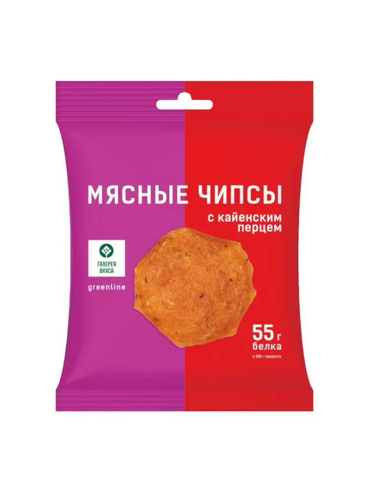 МЯСНЫЕ ЧИПСЫ ГАЛЕРЕЯ ВКУСА С КАЙЕНСКИМ ПЕРЦЕМ ИЗ МЯСА ЦЫПЛЯТ ЭКСТРА 30Г - фото 1