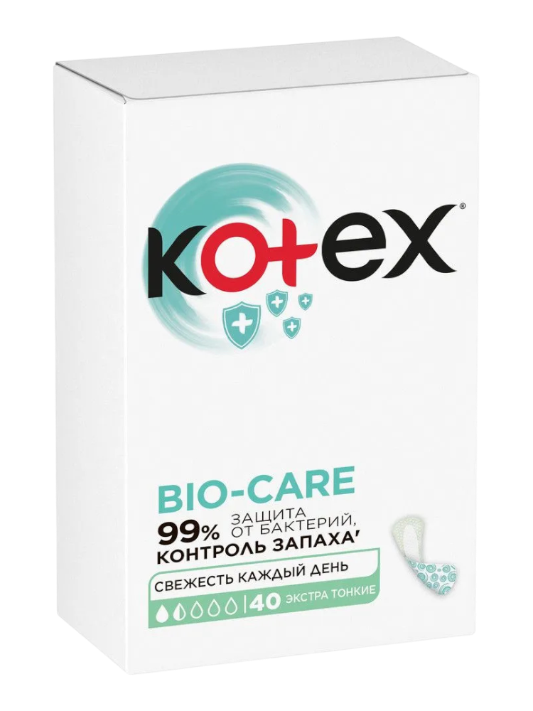 ПРОКЛАДКИ KOTEX BIO CARE 40ШТ ЭКСТРА ТОНКИЕ(12) - фото 1