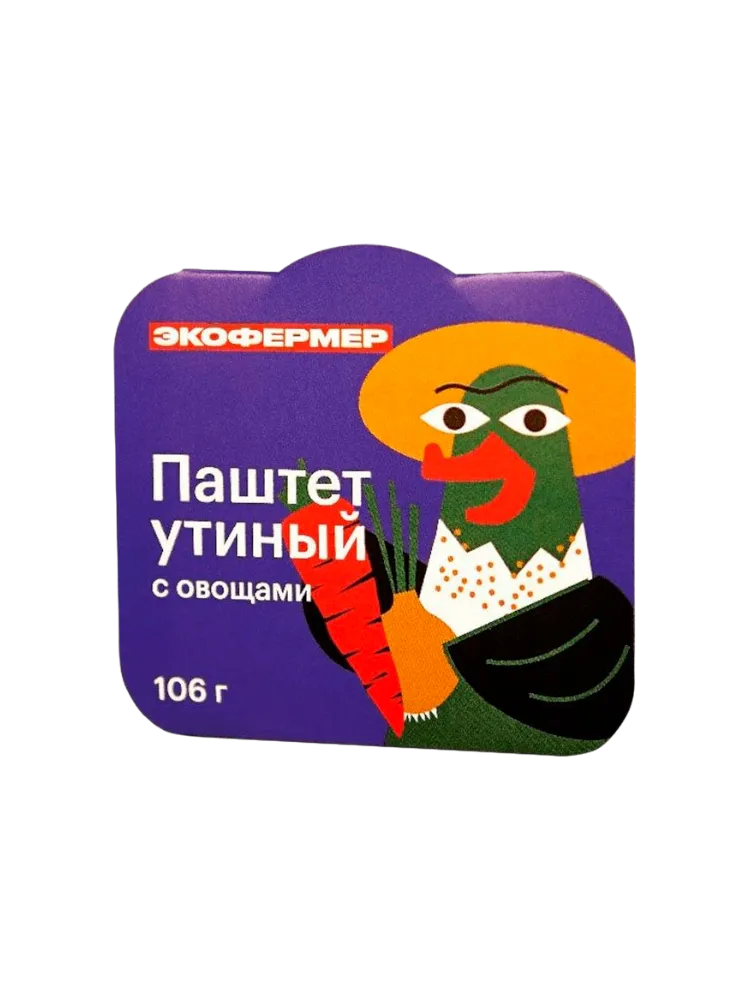 ПАШТЕТ ЭКОФЕРМЕР УТИНЫЙ С ОВОЩАМИ 106Г
