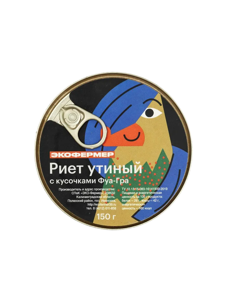 РИЕТ ЭКОФЕРМЕР УТИНЫЙ С ФУА ГРА 150Г