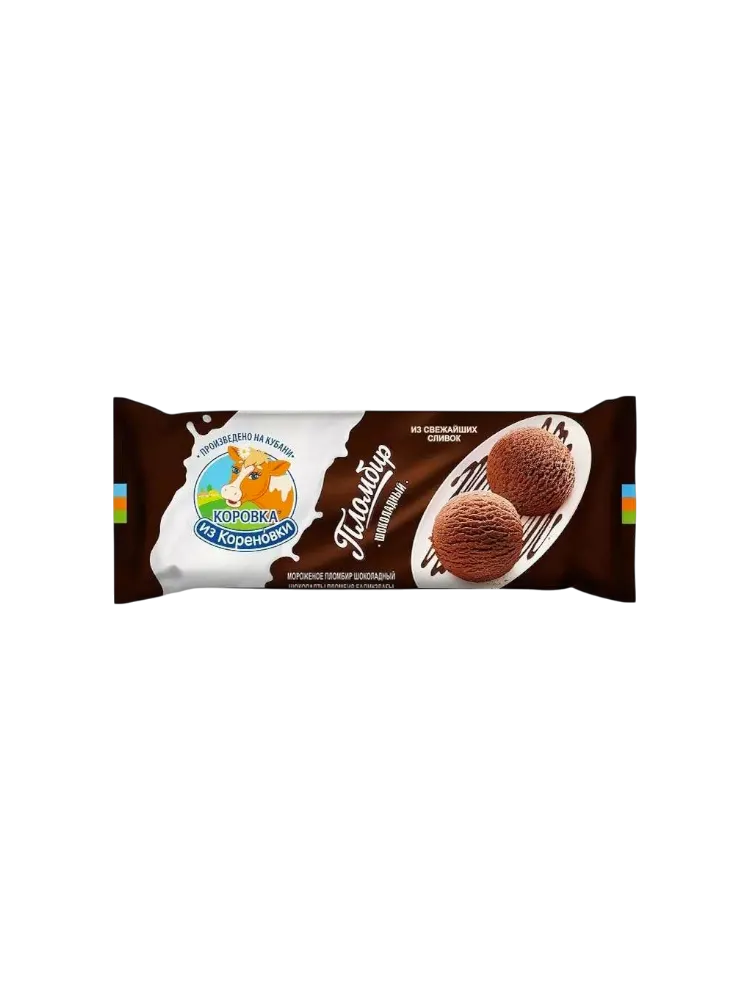МОРОЖЕНОЕ КОРОВКА ИЗ КОРЕНОВКИ ПЛОМБИР ШОКОЛАДНЫЙ 400Г 