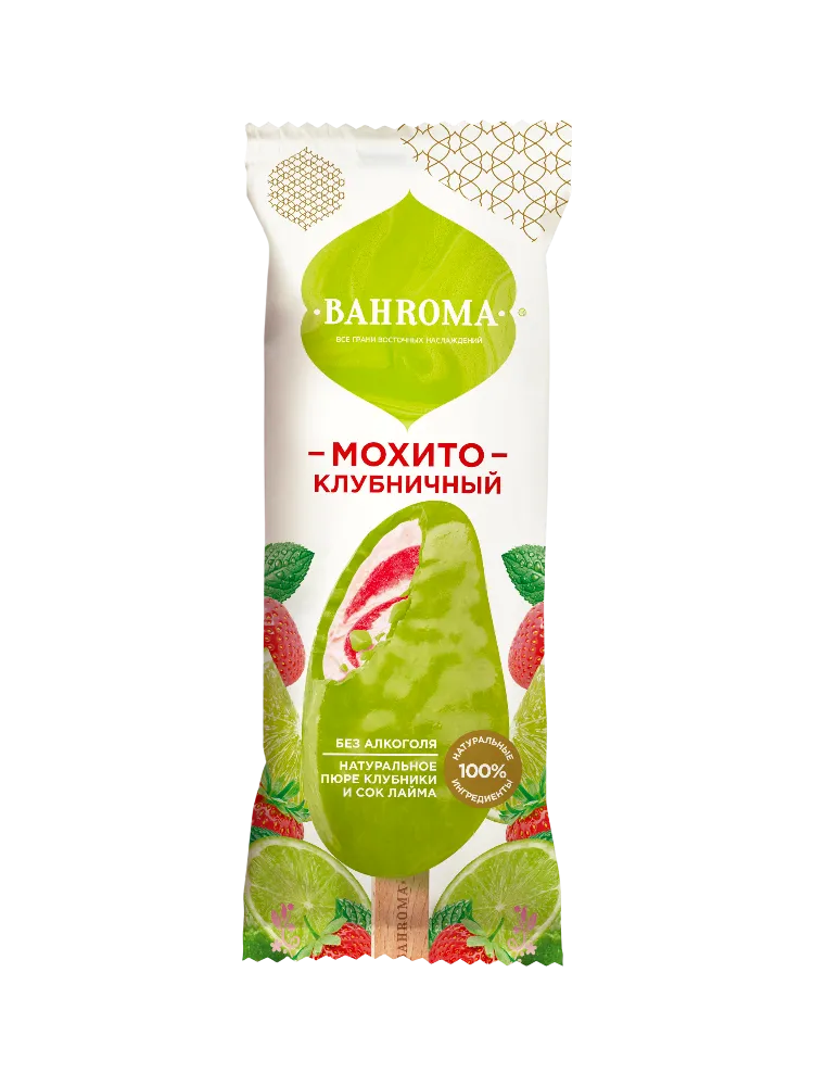 МОРОЖЕНОЕ BAHROMA 75Г КЛУБНИЧНЫЙ МОХИТО - фото 1