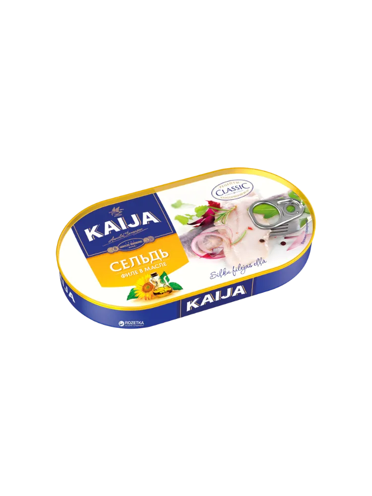 КОНСЕРВЫ ФИЛЕ СЕЛЬДИ 170Г KAIJA В МАСЛЕ Ж/Б КЛЮЧ - фото 1