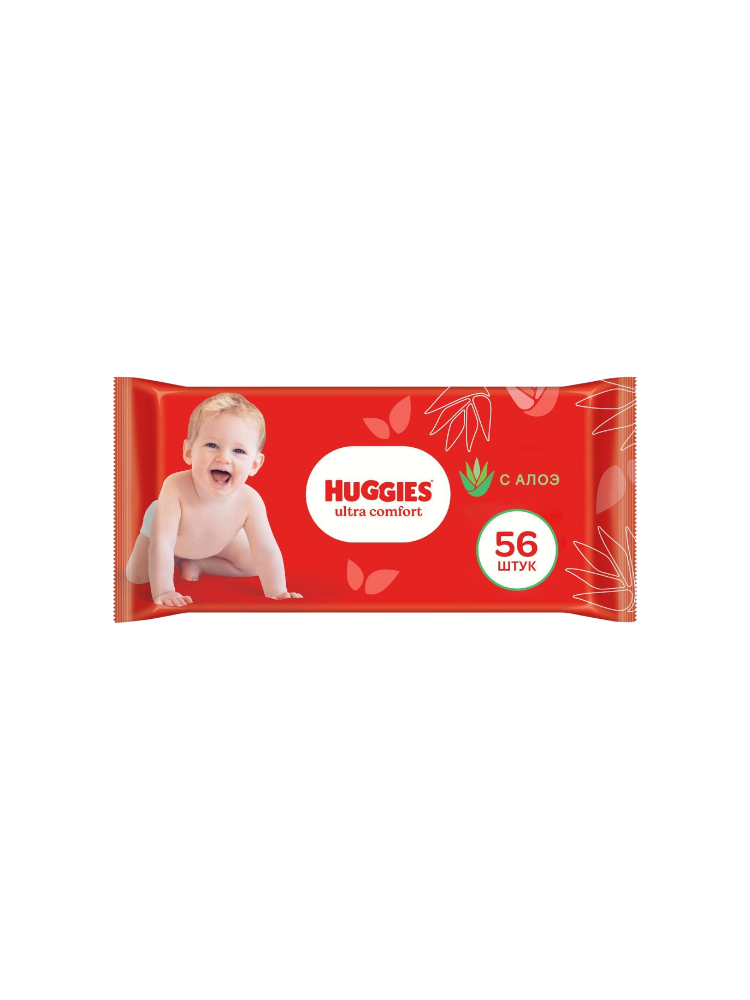 САЛФЕТКИ ВЛАЖНЫЕ HUGGIES 56ШТ ALOE ULTRA COMFORT