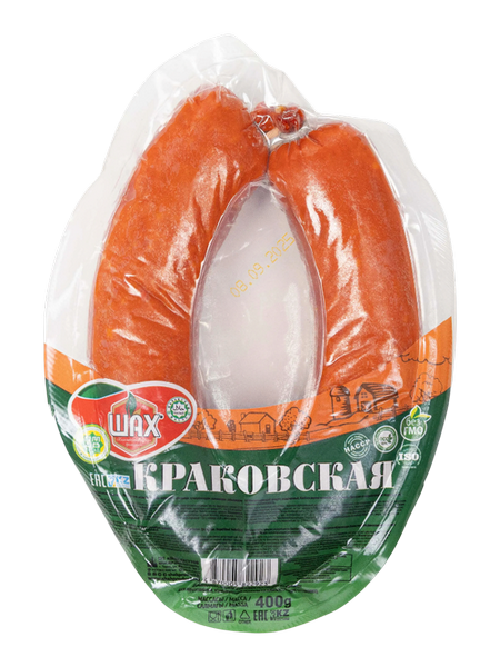 КОЛБАСА ШАХ 400Г КРАКОВСКАЯ В/К В/У ХАЛАЛ
