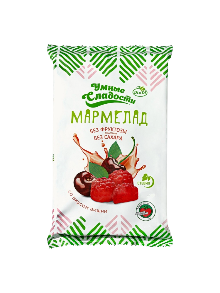 МАРМЕЛАД УМНЫЕ СЛАДОСТИ 150Г ЖЕЛЕЙНО/ФОРМОВОЙ СО СТЕВИЕЙ СО ВКУСОМ ВИШНИ
