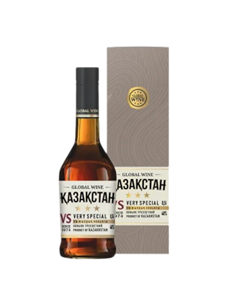 КОНЬЯК GLOBAL WINE ҚАЗАКСТАН VERY SPECIAL 3*0,5 Л СУВЕНИРНАЯ КОРОБКА - фото 1