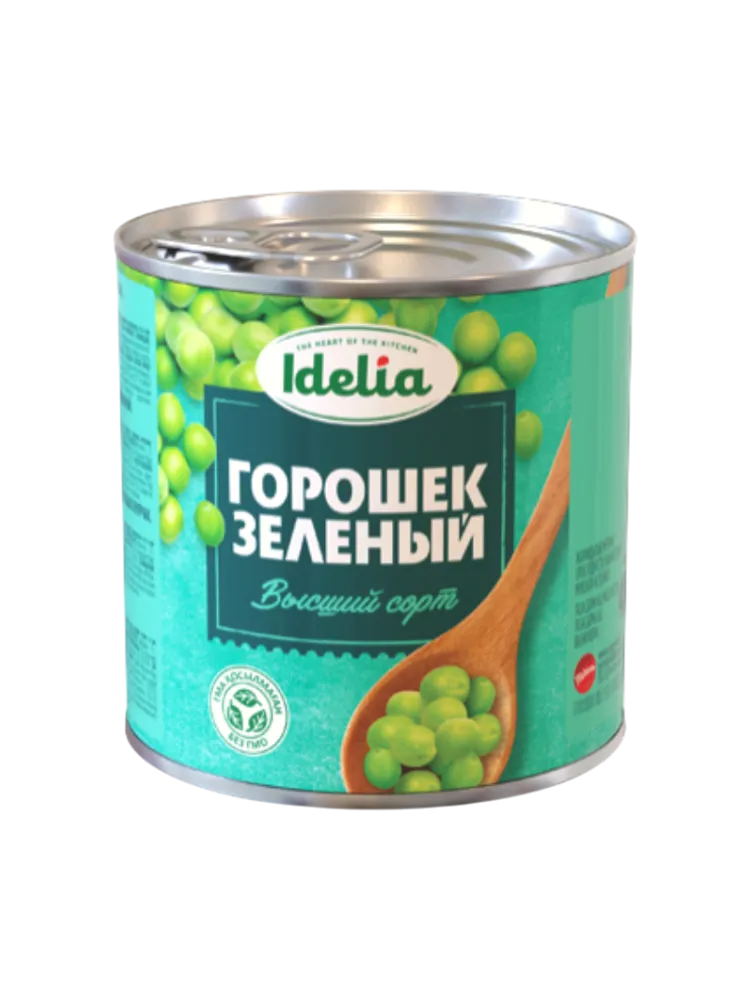 ГОРОШЕК IDELIA 400Г ЗЕЛЕНЫЙ Ж/Б