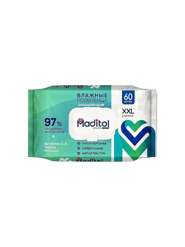 ПОЛОТЕНЦА ВЛАЖ MADITOL BIG-PACK С КРЫШКОЙ 60ШТ