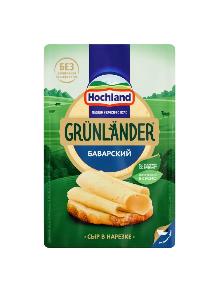 СЫР HOCHLAND ГРЮНЛАНДЕР БАВАРСКИЙ П/ТВ 130Г