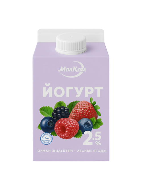 ЙОГУРТ МОЛКОМ ПИТЬЕВОЙ ЛЕСНЫЕ ЯГОДЫ 2,5% 450Г Т/П
