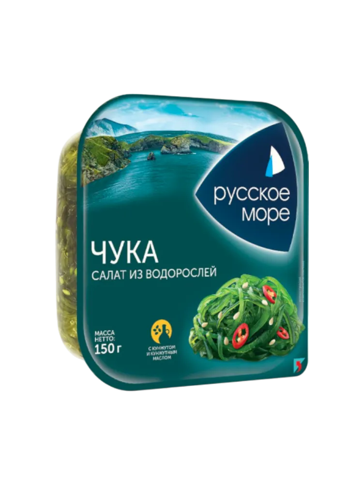 САЛАТ ИЗ МОРСКИХ ВОДОРОСЛЕЙ МАРИНОВАННЫХ ЧУКА 150Г