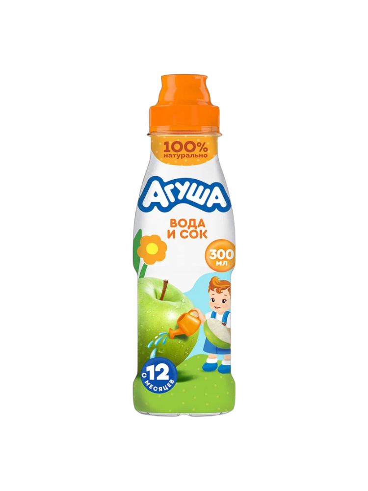 Вода и сок "Агуша" Яблоко 0,3л