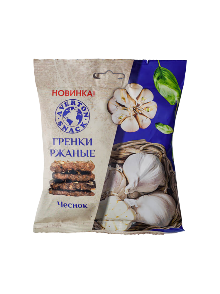 ГРЕНКИ РЖАНЫЕ С ЧЕСНОКОМ AVERTON 100ГР 