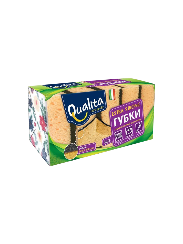 ГУБКИ QUALITA 5ШТ EXTRA STRONG