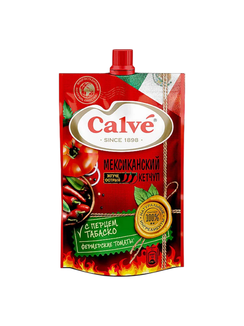 КЕТЧУП CALVE 350Г ЖГУЧИЙ МЕКСИКАН С ТАБАСКО Д/П