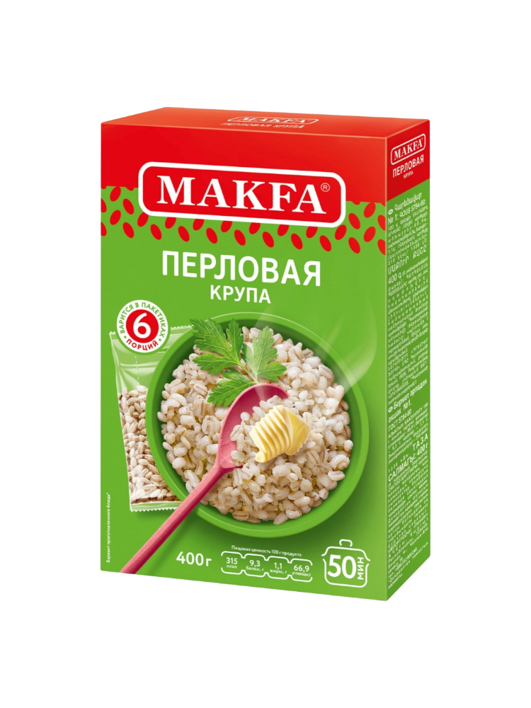 КРУПА МАКФА 400Г ПЕРЛОВАЯ ПАК